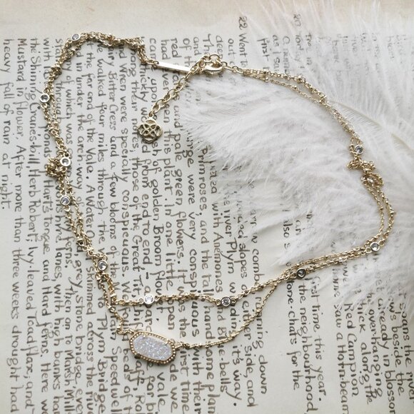 Kendra Scott Elisa Iridescent Drusy Gold Necklace - Picture 2 of 4